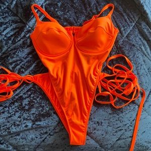 Ivy Park Neon Orange 1 piece swimsuit